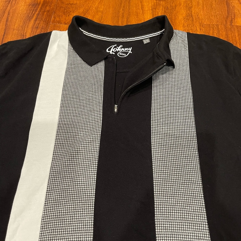 Stylish Black Polo Shirt with White Accents - Picture 2 of 10